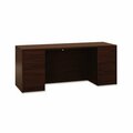 Hon HON, 10500 Series Kneespace Credenza With Full-Height Pedestals, 72w X 24d, Mahogany 105900NN